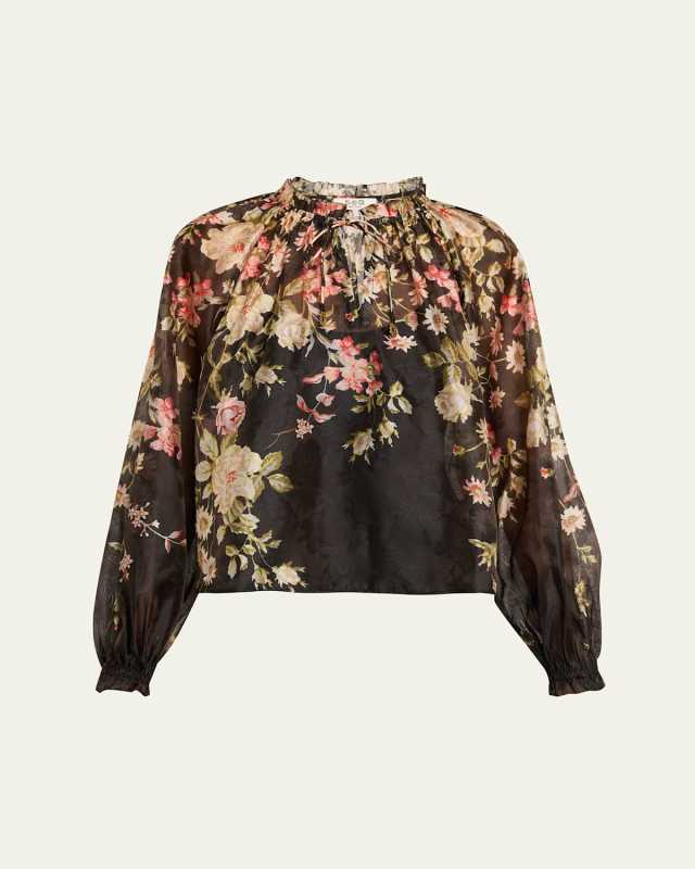 Jolie Floral Long-Sleeve Blous
